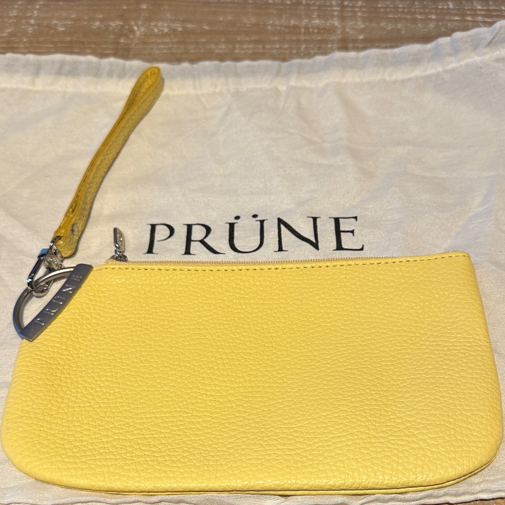 Prune Yellow Wristlet Clutch